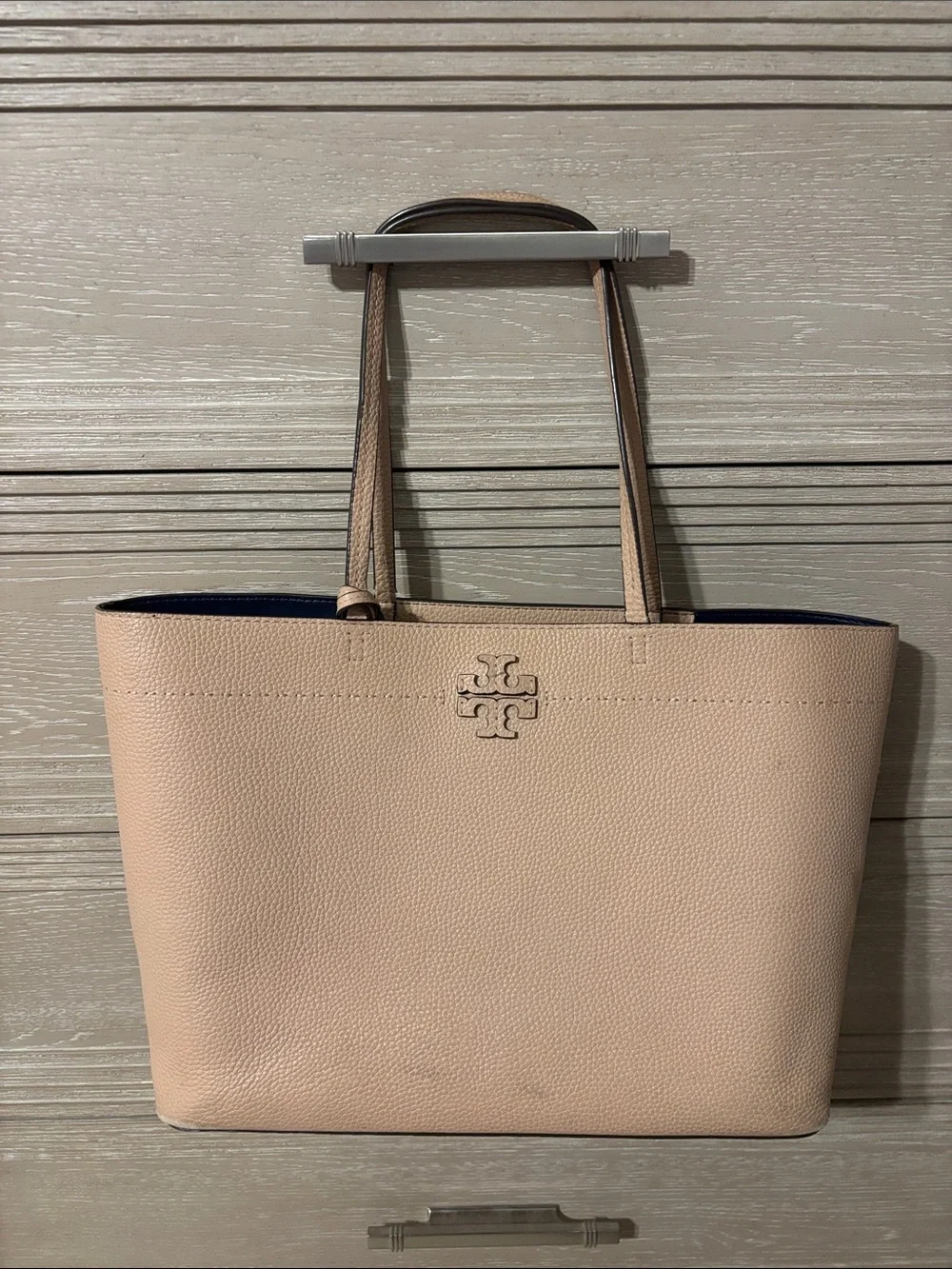 Tory Burch Pale Pink Pebbled Leather Tote